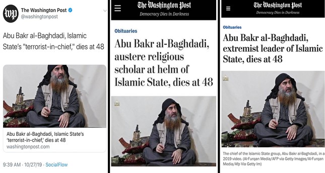 Washington Post calls al-Baghdadi 'religious scholar' before revising…