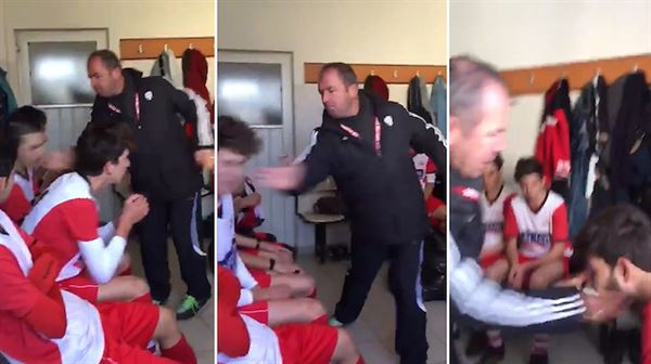 Amatör'de skandal görüntüler: Soyunma odasında futbolcuları dövdü