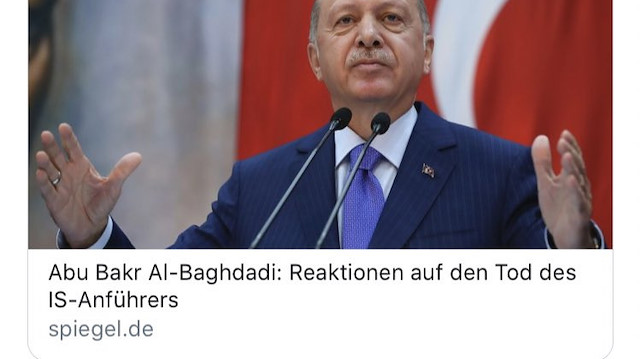 Der Spiegel'den yeni skandal: Bağdadi'nin ölüm haberini Erdoğan fotoğrafıyla verdiler