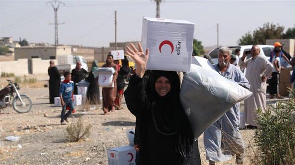 Turkish Red Crescent provides aid to Syria's Tal Abyad