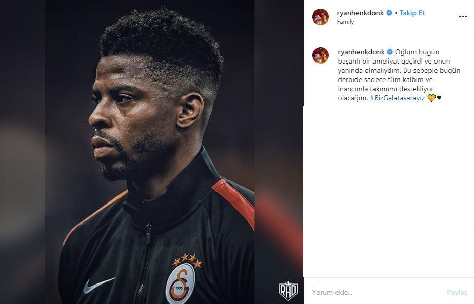 Galatasaray'da Ryan Donk Beşiktaş derbisinde yok