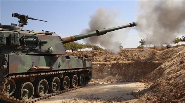 الجيش التركي يرد على مصادر نيران لإرهابيي 'ي ب ك' بسوريا