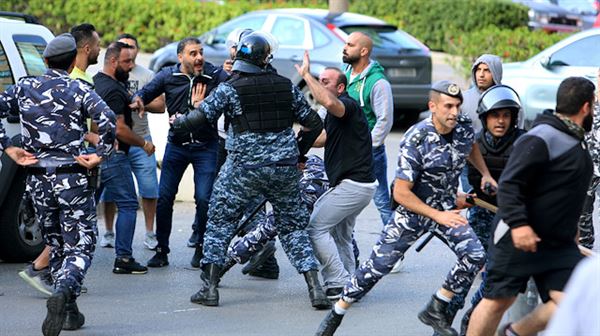 Men attack protest camp in central Beirut