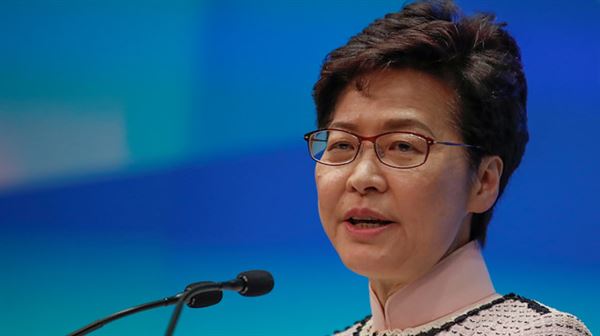 Hong Kong leader says city's status as financial hub not shaken