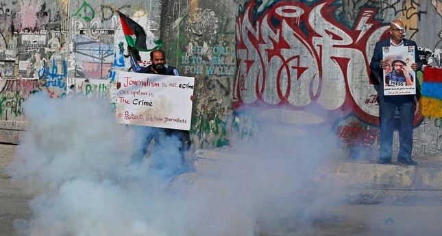 Palestinians protest increasing Israeli violence against journalists