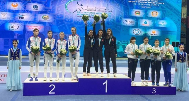 Turkish young women's fencing team takes gold at World Cup