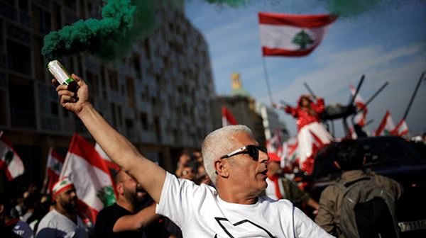 Lebanese protesters rally outside state institutions