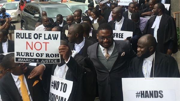 Lawyers march against police brutality in Zimbabwe