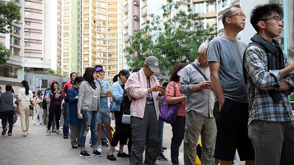Hong Kong vote hits record amid calls for democracy