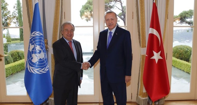 اجتماع مغلق بين أردوغان وغوتيريش في جنيف