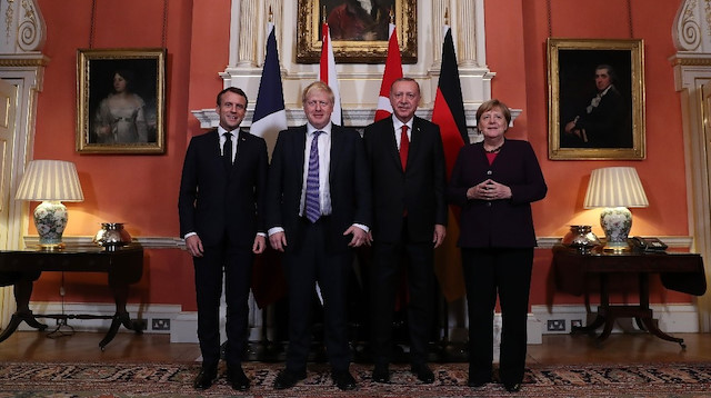 Dörtlü zirve başladı: Erdoğan, Macron, Merkel ve Johnson ile bir araya…
